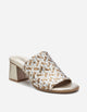 Sandalias de Taco Mujer Cuero Trenzado Amane Dorado Carmela