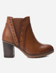 Botines Taco Cuero Mujer Consue Camel Carmela