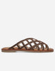 Sandalias Planas Mujer Cuero Trenzado Ellinor Café Bullboxer