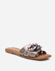 Sandalias Planas Mujer Cuero Gabrielle Gris Carmela