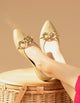 Ballerinas Mujer Cuero con Cadena Hestia Verde Carmela