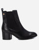 Botines Chelsea Taco Cuero Mujer Mercedes Negro Carmela