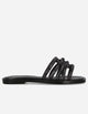 Sandalias Planas Mujer Cuero Trenzado Signy Negro Bullboxer