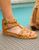 Sandalias Cuero Mujer Telma Camel Carmela
