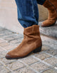 Botas Vaqueras Cortas Mujer Cuero Veluxe Brandy Bullboxer