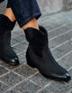 Botas Vaqueras Cortas Mujer Cuero Veluxe Negro Bullboxer