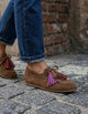 Mocasines Flecos Cuero Mujer Vita Café Poelman