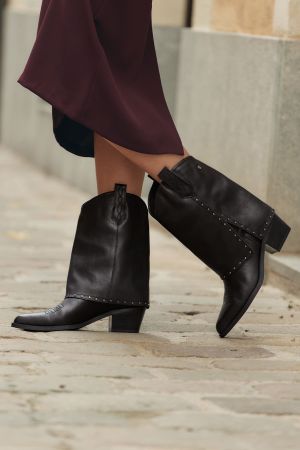 BOTAS CUERO AINTZA-6-61 NEGRO