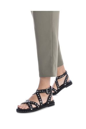 SANDALIAS MUJER CUERO AURINA-9-93 NEGRO