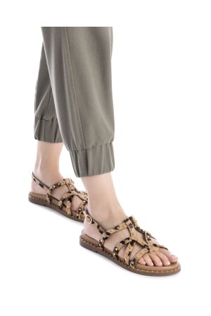 SANDALIAS MUJER CUERO BREZAL-9-92 CAMEL B