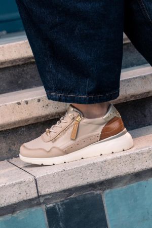 ZAPATILLAS MUJER CUERO EFA-0-30 BEIGE