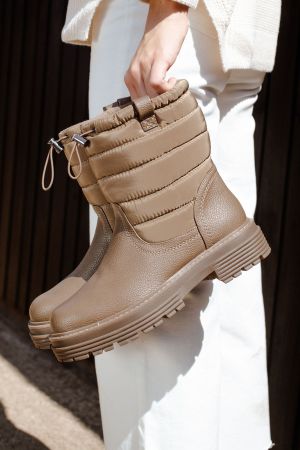 BULLBOXER BOTAS MUJER ECOCUERO Y TEXTIL ELINA-6-36 CAFÉ