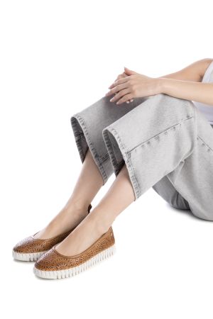 BALLERINAS MUJER CUERO FRESIA-4-02 CAMEL