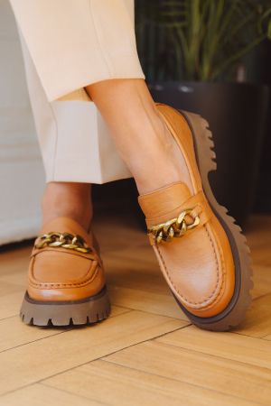 CARMELA MOCASINES MUJER CUERO INES-4-58 CAMEL