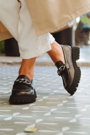 CARMELA MOCASINES MUJER CUERO INES-4-58 NEGRO