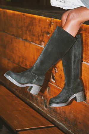 BULLBOXER BOTAS LARGAS MUJER CUERO INGE-6-07 NEGRO