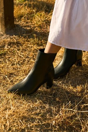 BOTAS MUJER ECOCUERO LANA-6-10 NEGRO