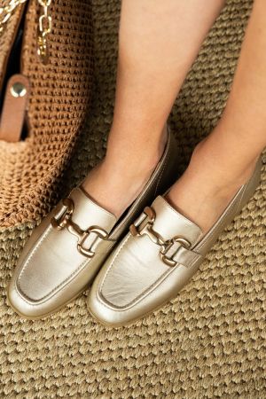 MOCASINES CUERO LAURE-4-0 ORO
