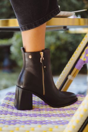 CARMELA BOTINES MUJER CUERO LEIRE-6-29 NEGRO