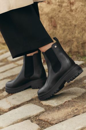 BOTINES CUERO LIDIA-6-81 NEGRO