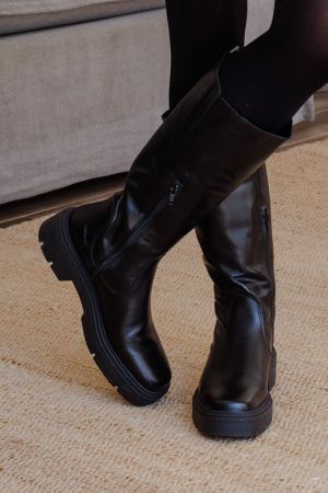 BULLBOXER BOTAS CUERO CIERRE LYNETTE-6-01 NEGRO