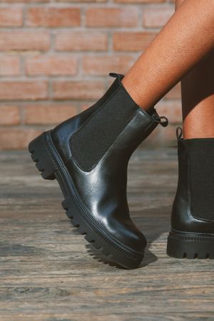 BOTINES MUJER CUERO MAISIE-6-31 NEGRO
