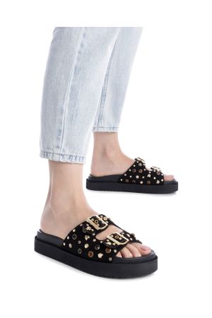 SANDALIAS MUJER CUERO MELISA-9-01 NEGRO