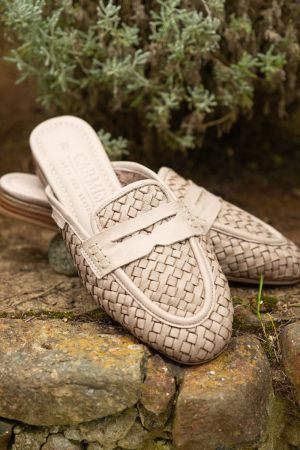 BABUCHAS,ZAPATOS,SANDALIAS,PLANOS,SLIP-ON CUERO NEVENA-4-0 PLATA