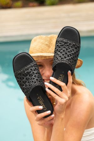 SANDALIAS CUERO PAULINE-9-8 NEGRO