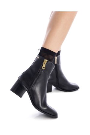 BOTINES CUERO SANDRA-6-73 NEGRO